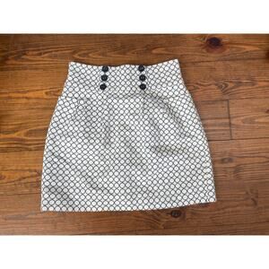 Anthropologie Sine Button Front Geometric Print Straight Skirt, 4